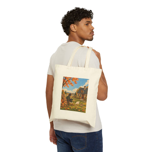 Autumn Cottage Canvas Tote Bag