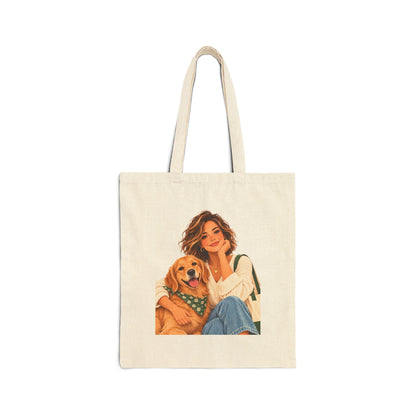 Dog-Loving Teacher Canvas Tote Bag