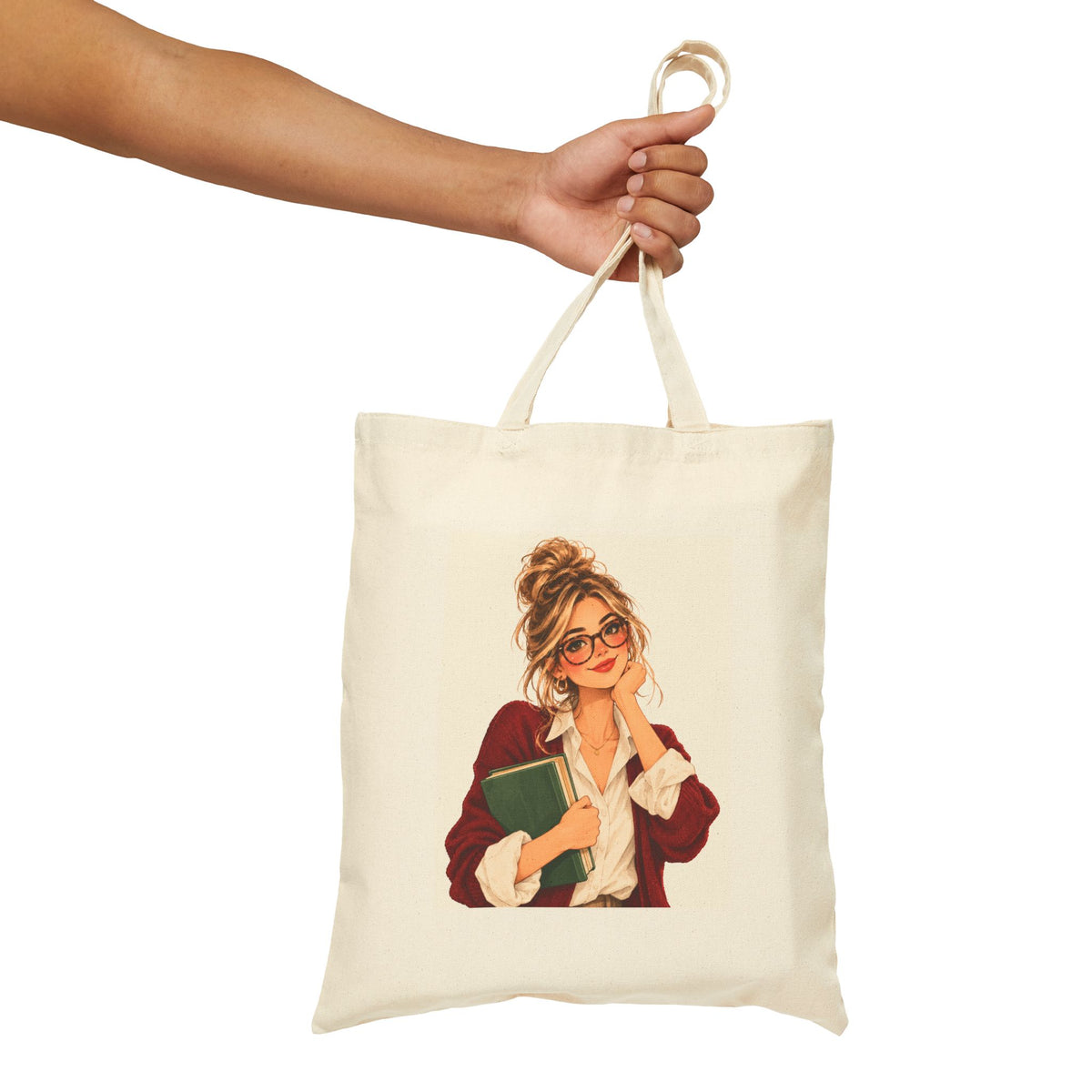 Bookish Teacher Canvas Tote Bag