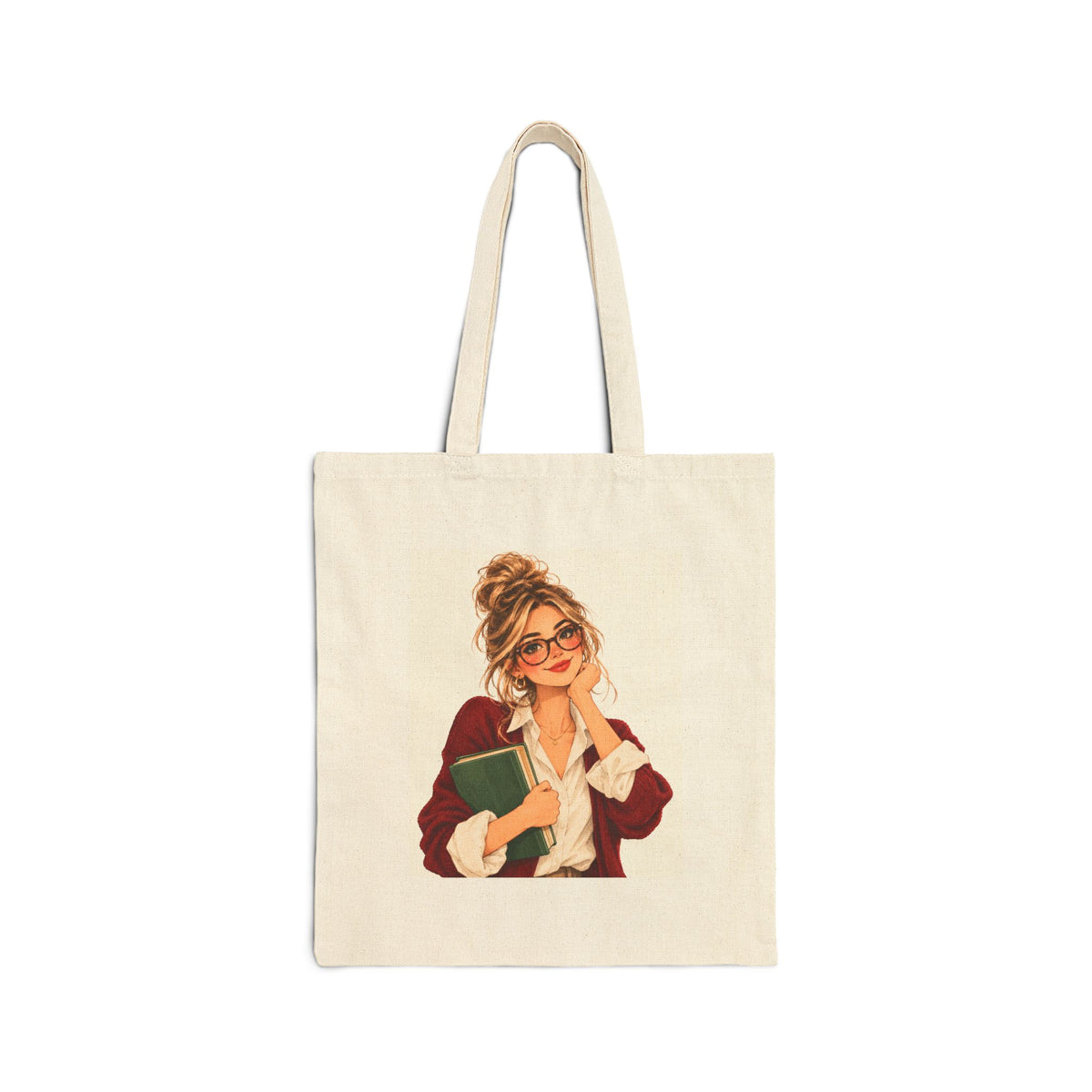 Bookish Teacher Canvas Tote Bag