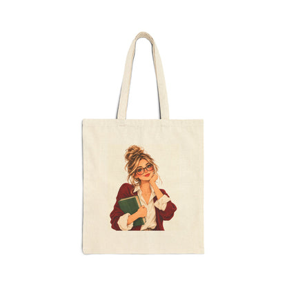 Bookish Teacher Canvas Tote Bag