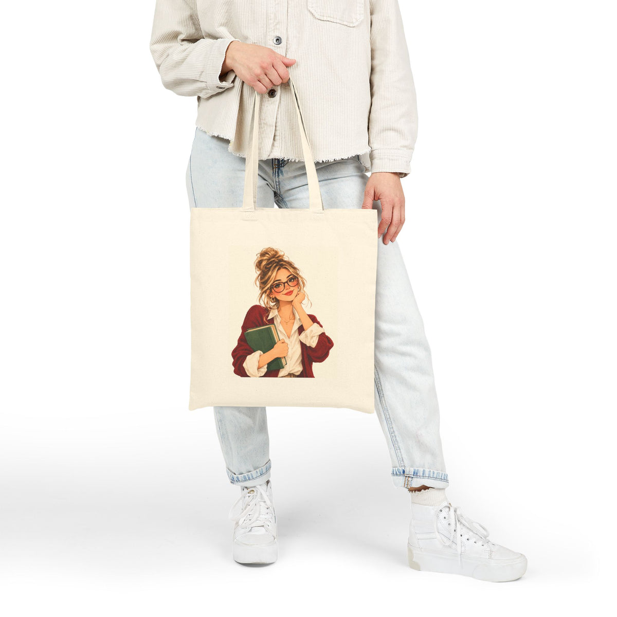 Bookish Teacher Canvas Tote Bag
