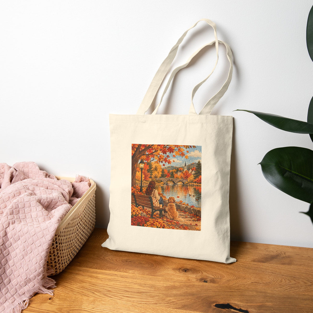 The Autumn Stroll Canvas Tote Bag