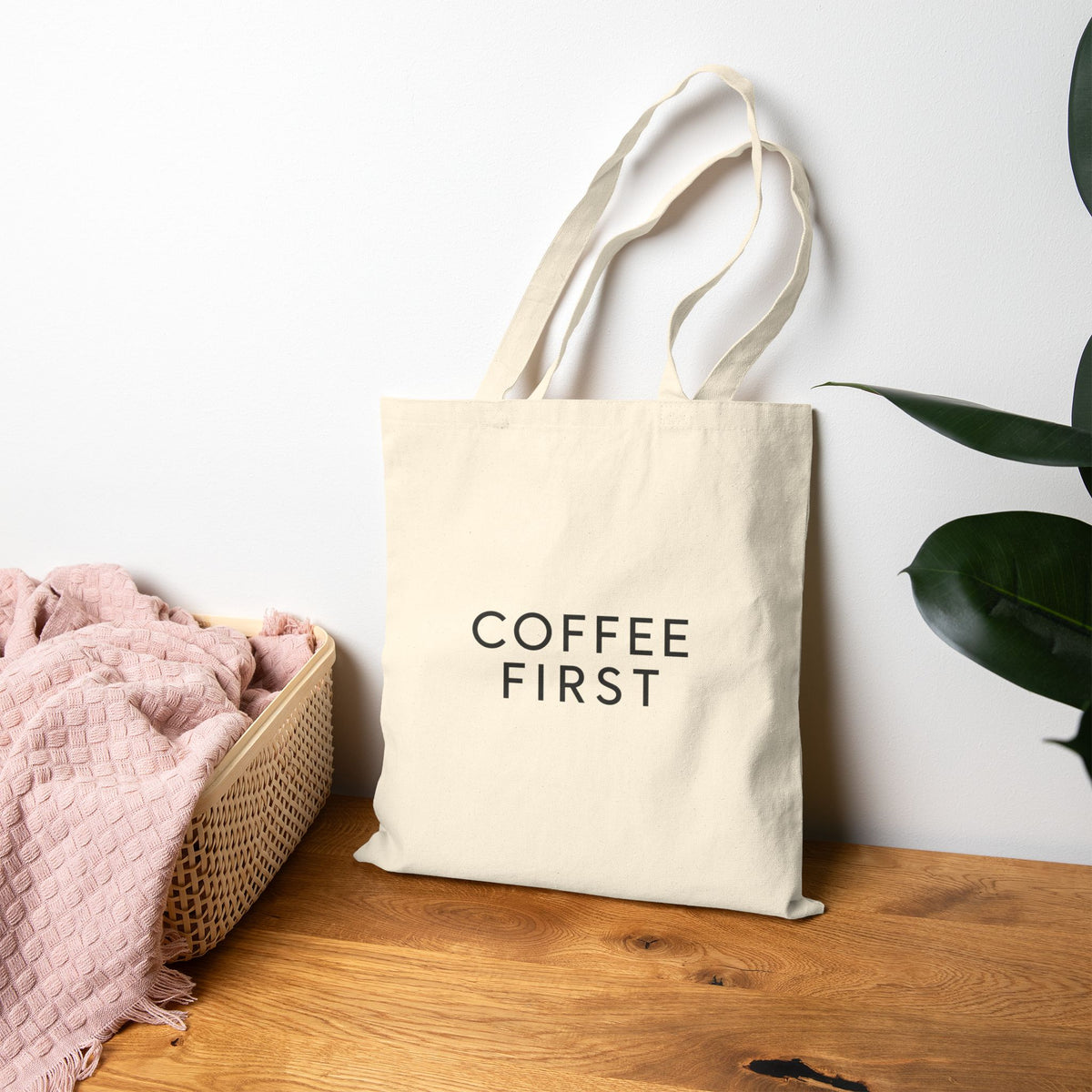 Coffee First Canvas Tote Bag