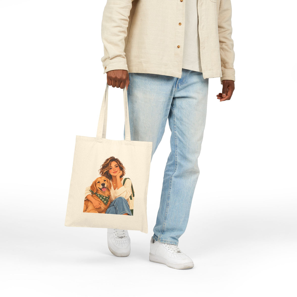 Dog-Loving Teacher Canvas Tote Bag
