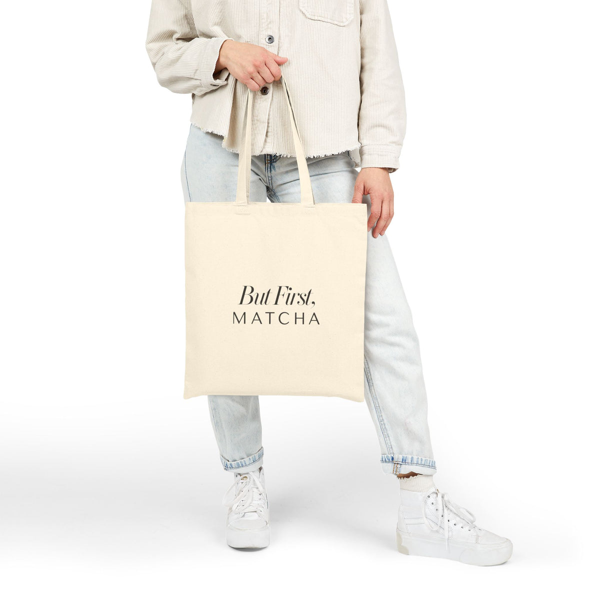 But First, Matcha Canvas Tote Bag