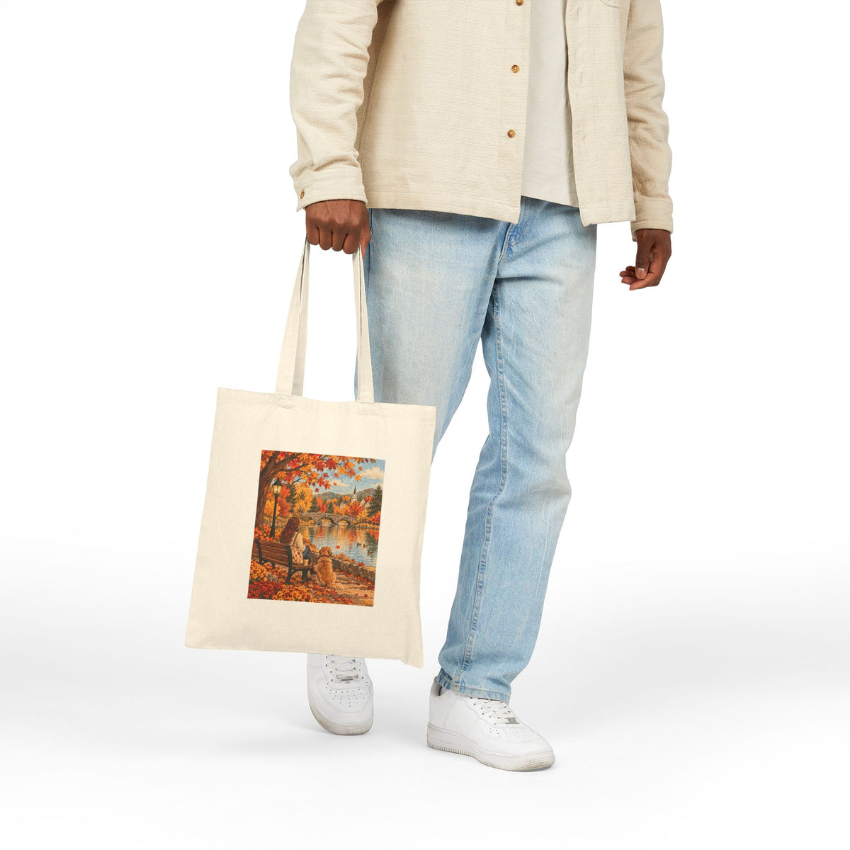 The Autumn Stroll Canvas Tote Bag