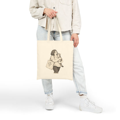 Cat-Loving Teacher Canvas Tote Bag