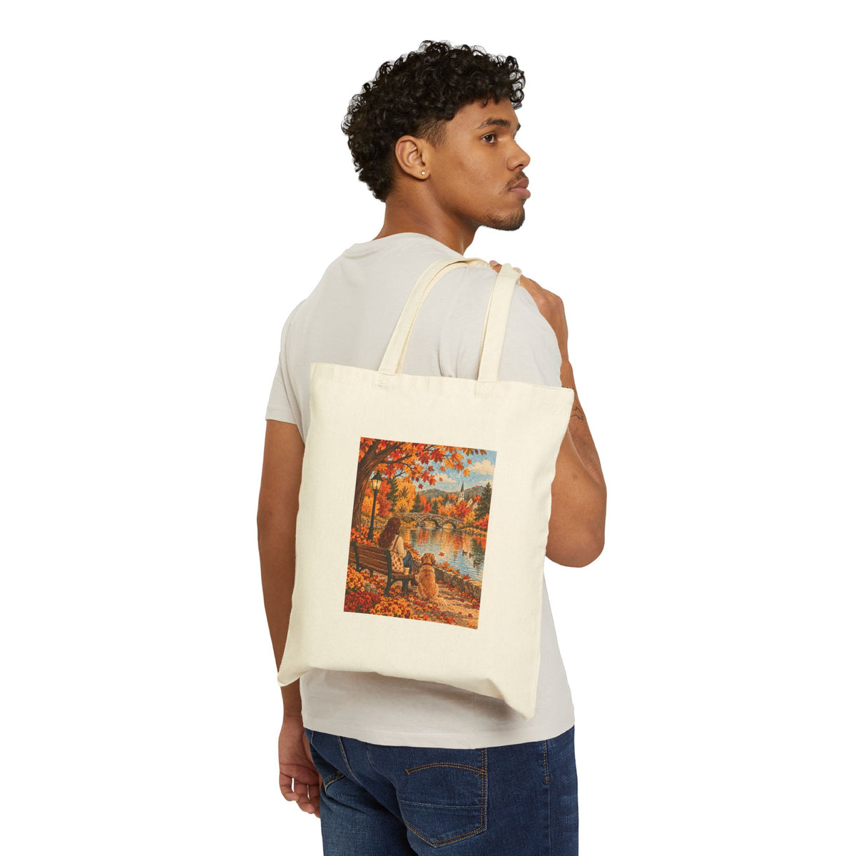 The Autumn Stroll Canvas Tote Bag