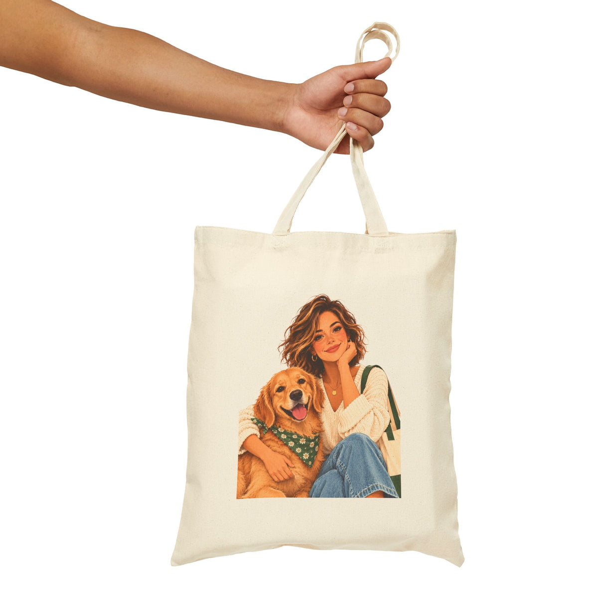 Dog-Loving Teacher Canvas Tote Bag