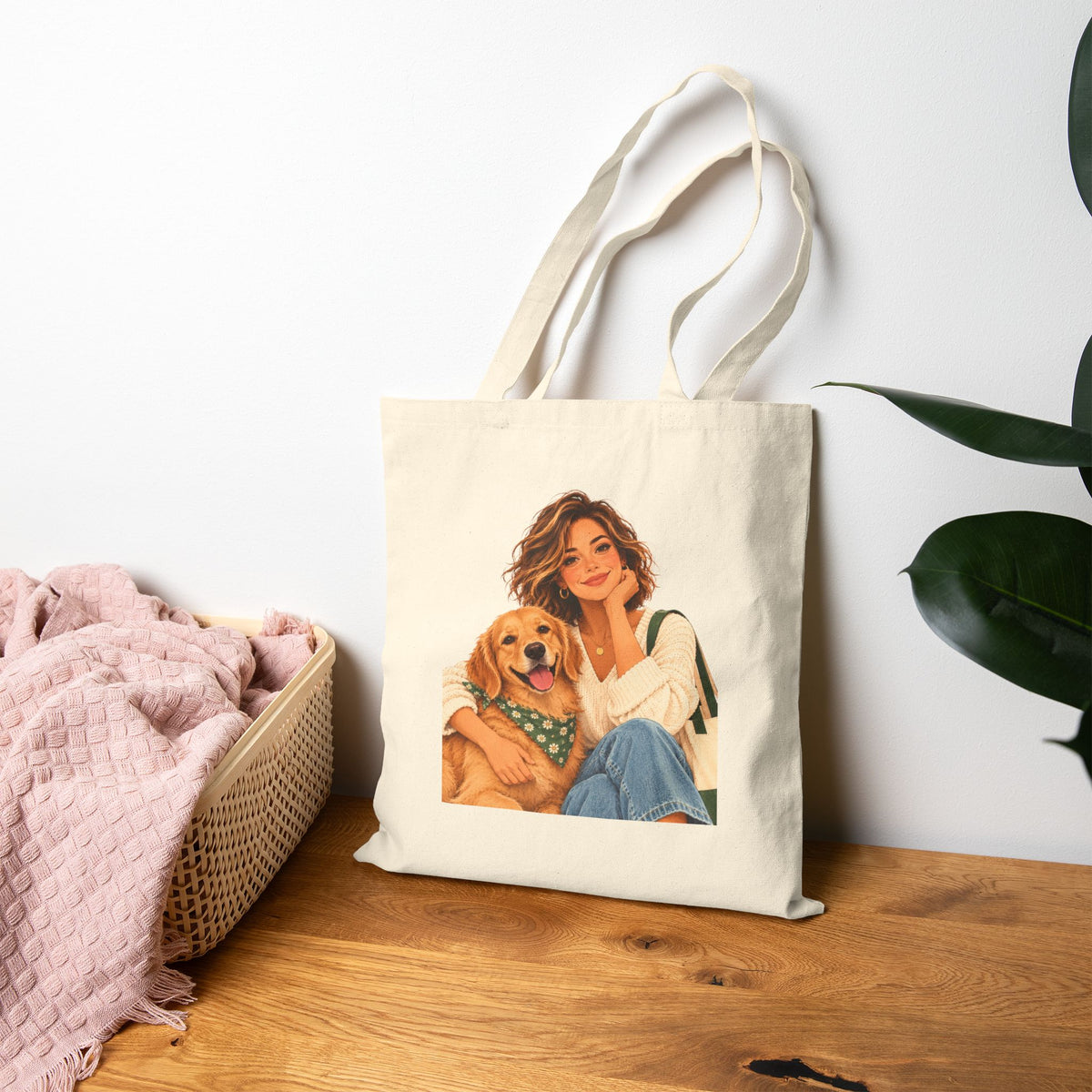 Dog-Loving Teacher Canvas Tote Bag