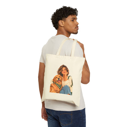 Dog-Loving Teacher Canvas Tote Bag