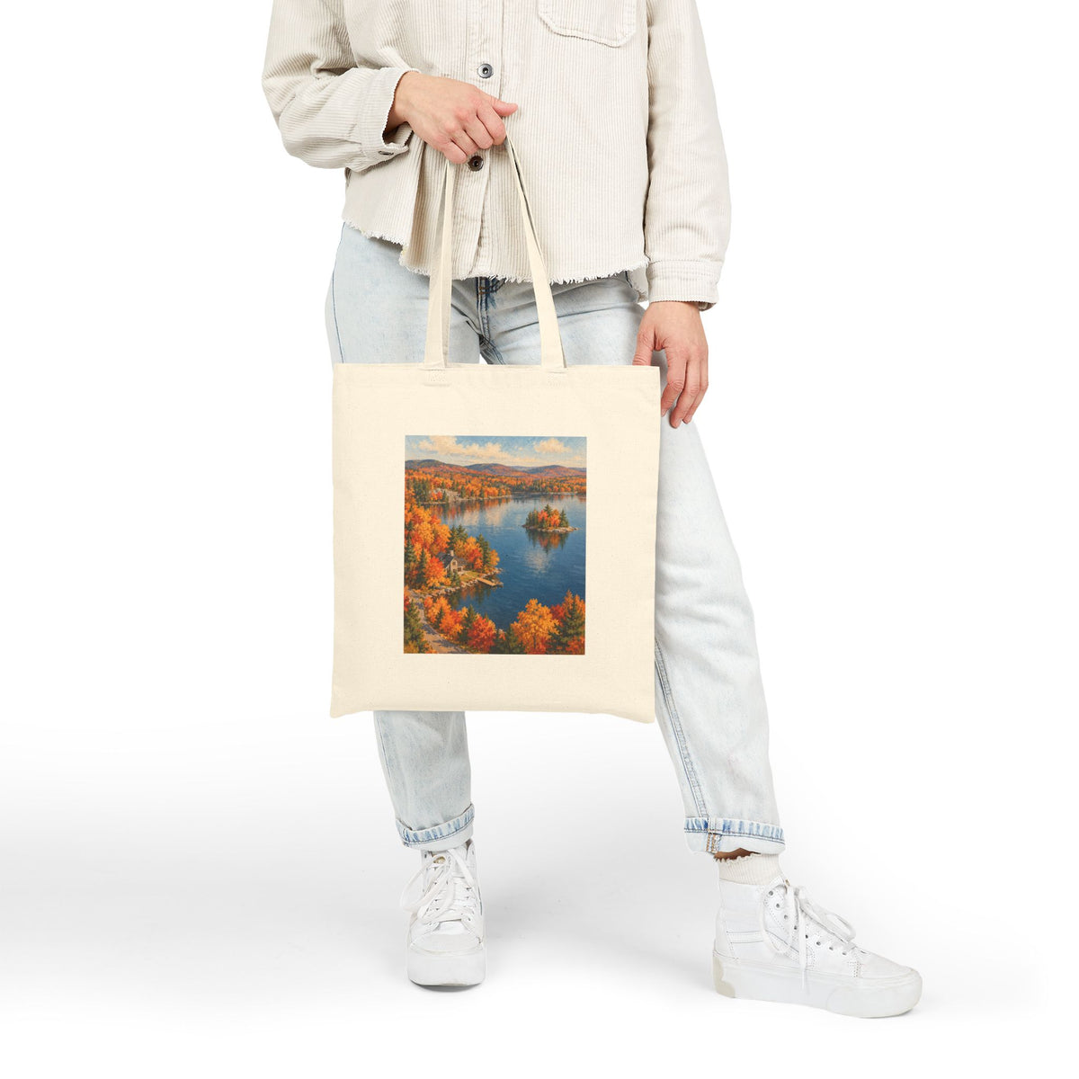 Autumn Lake Canvas Tote Bag