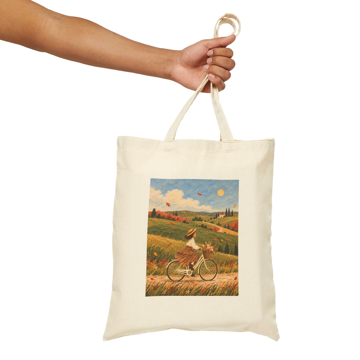 Autumn Bicycle Ride Canvas Tote Bag
