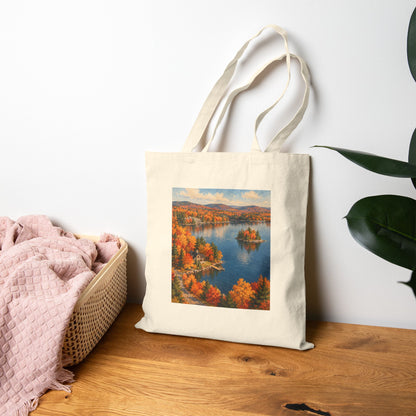 Autumn Lake Canvas Tote Bag