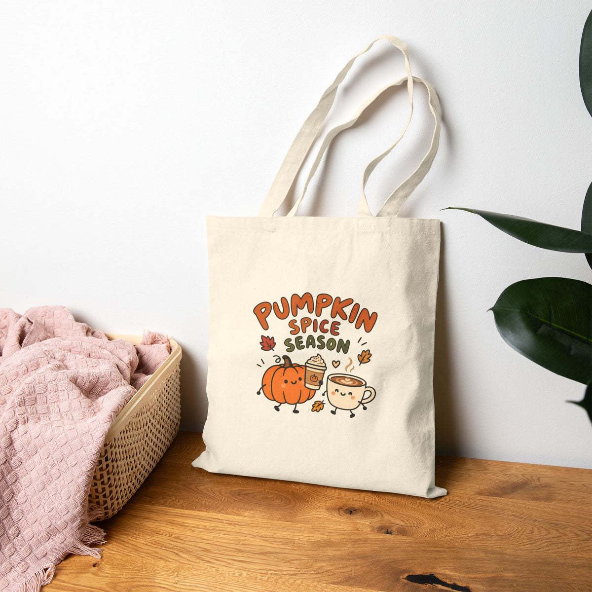 Pumpkin Spice Season Canvas Tote Bag