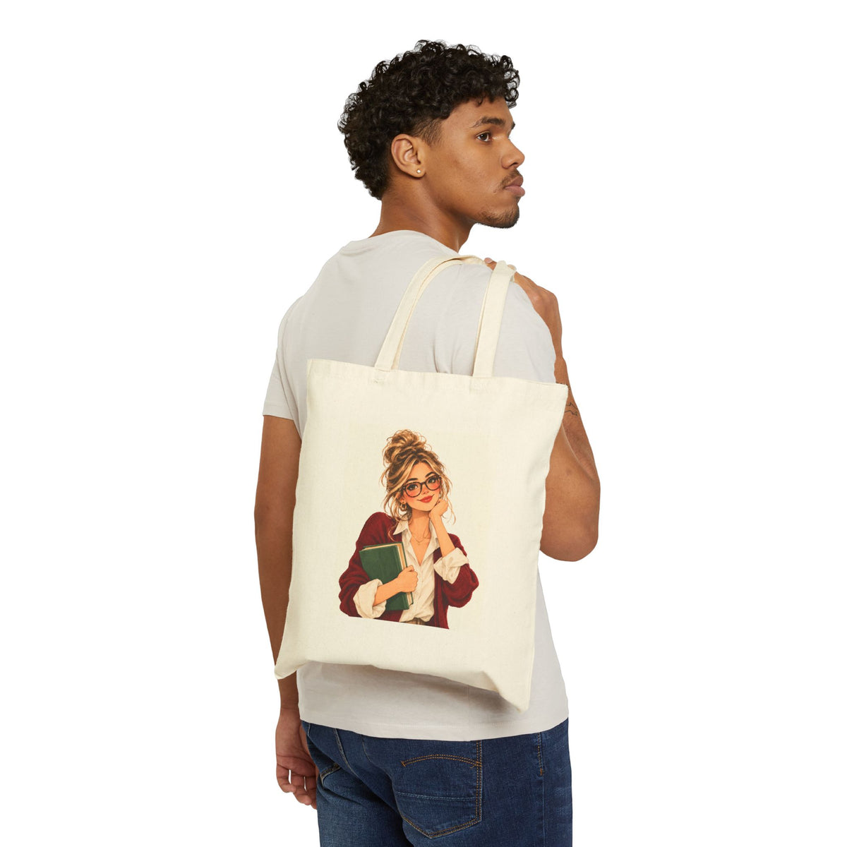 Bookish Teacher Canvas Tote Bag