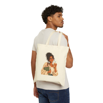 Coffee-Loving Teacher Canvas Tote Bag