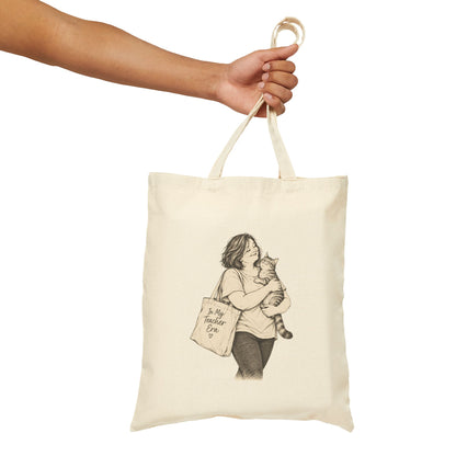 Cat-Loving Teacher Canvas Tote Bag