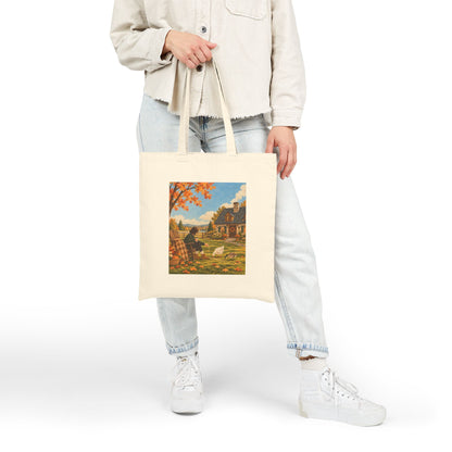 Autumn Cottage Canvas Tote Bag