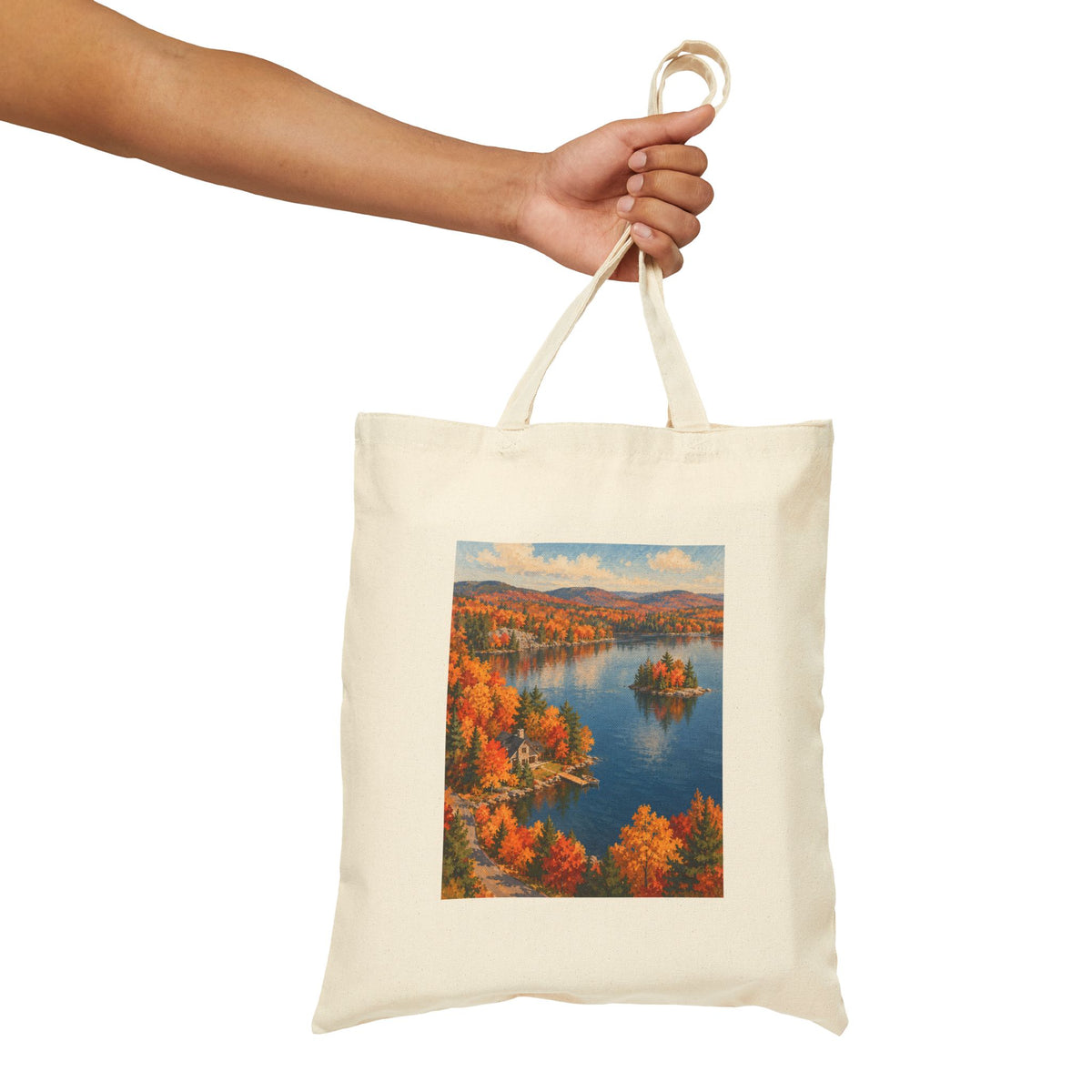 Autumn Lake Canvas Tote Bag