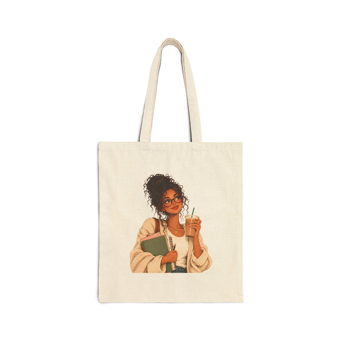 Coffee-Loving Teacher Canvas Tote Bag