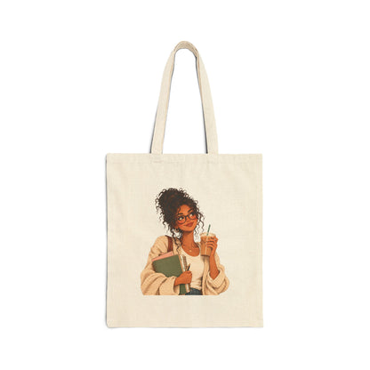 Coffee-Loving Teacher Canvas Tote Bag