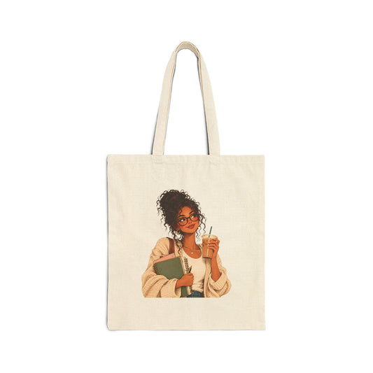 Coffee-Loving Teacher Canvas Tote Bag