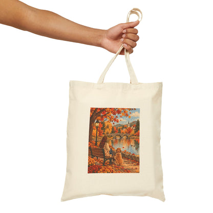 The Autumn Stroll Canvas Tote Bag