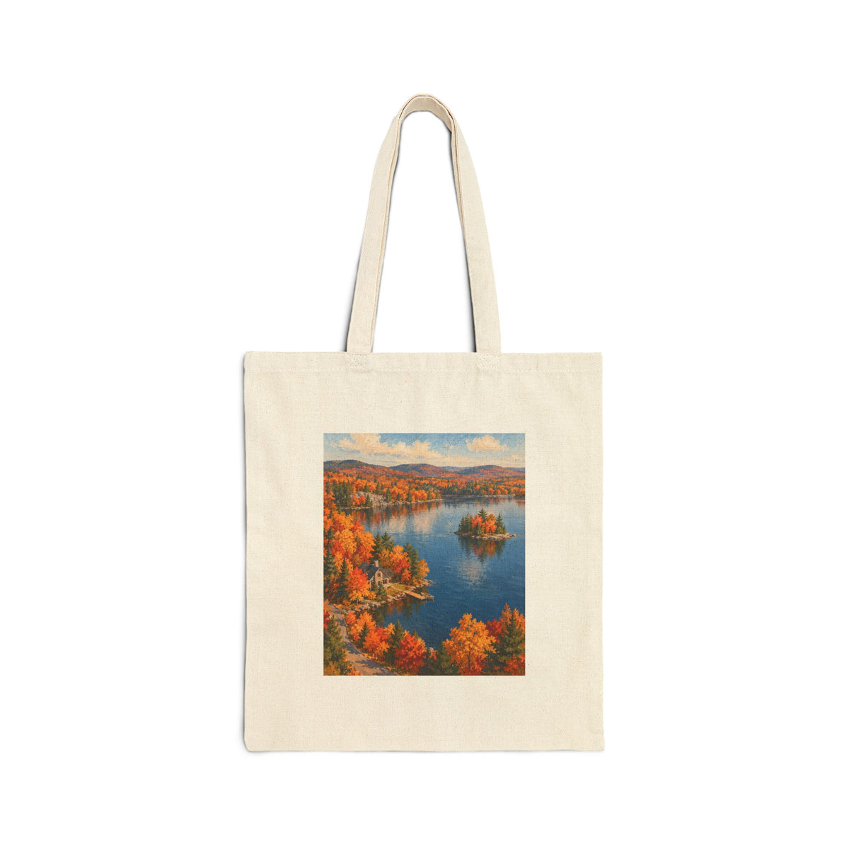 Autumn Lake Canvas Tote Bag