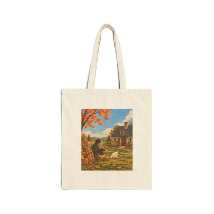 Autumn Cottage Canvas Tote Bag