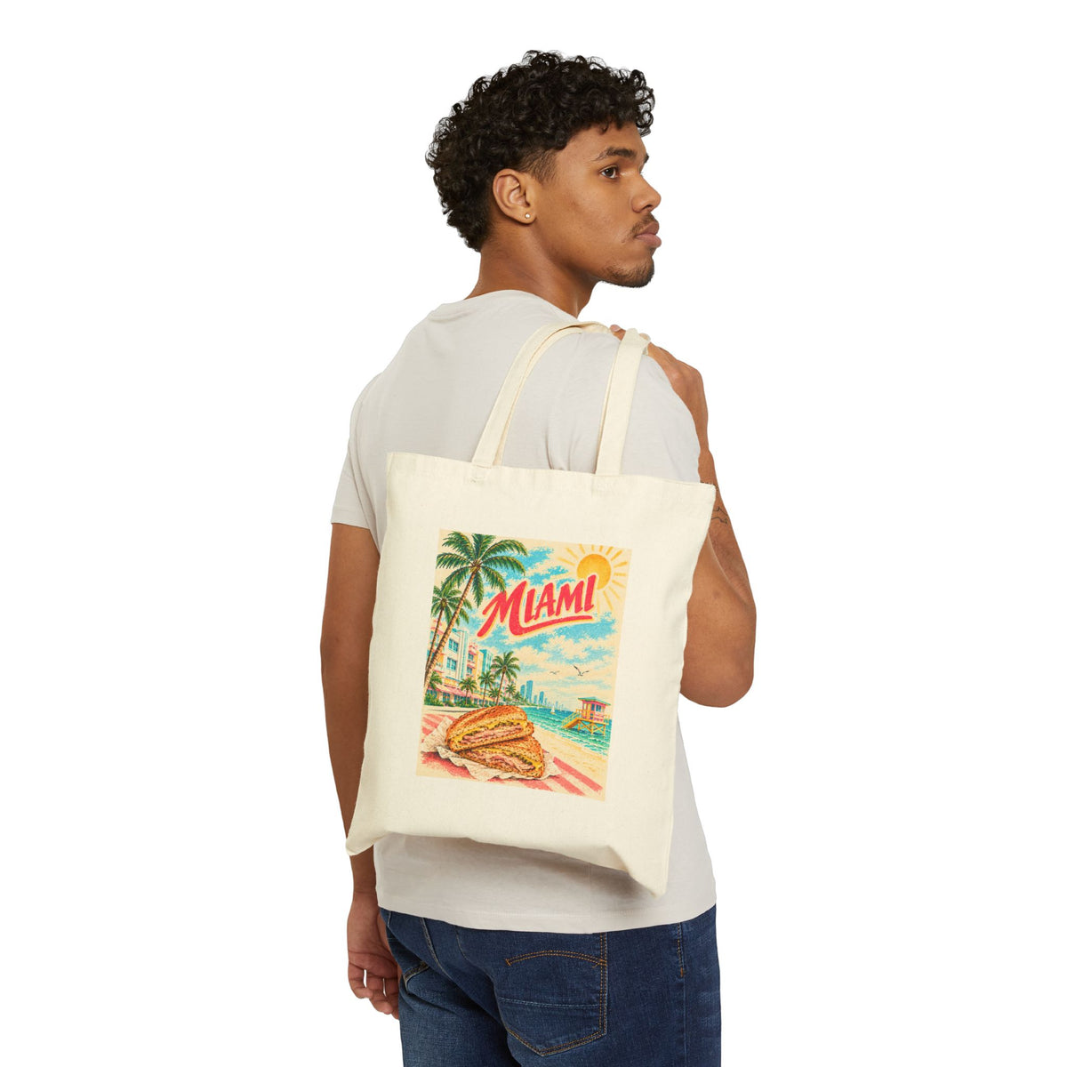 Miami Canvas Tote Bag