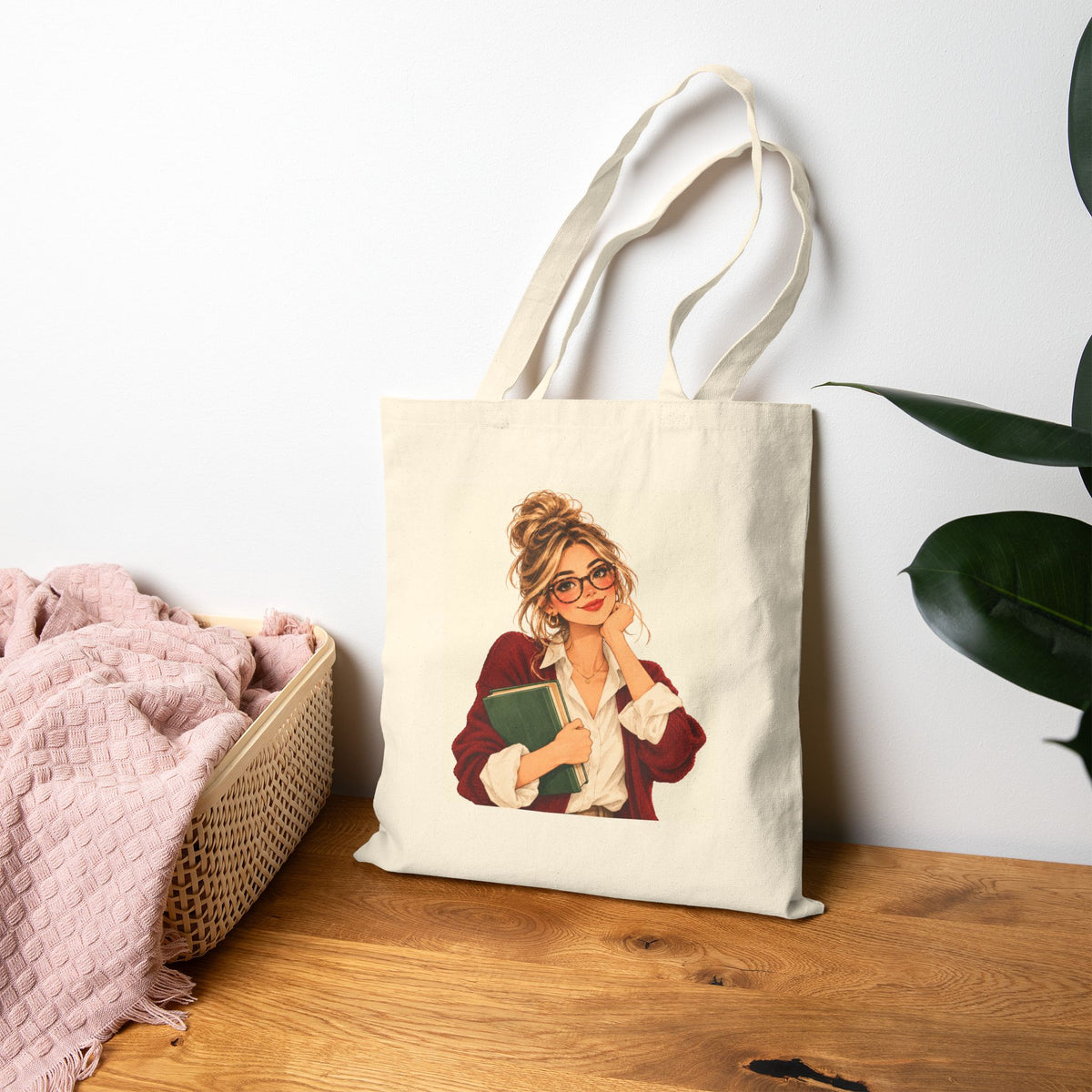 Bookish Teacher Canvas Tote Bag